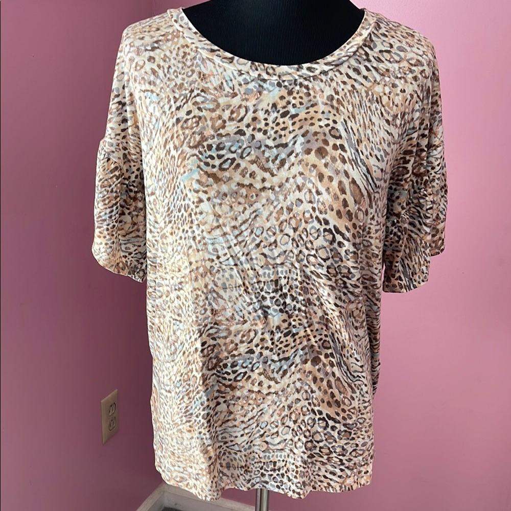 Cream Boxy Short Sleeve Tee